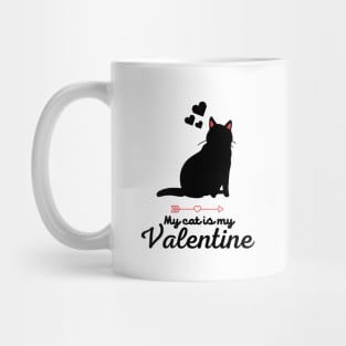 My cat is My Valentine, Valentine's Day Mug